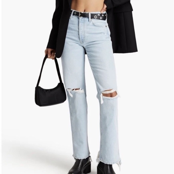 Re/Done Denim - RE/DONE 90s High Rise Loose Jeans in Bleach Destroyed